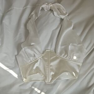 Elegant White Satin Top